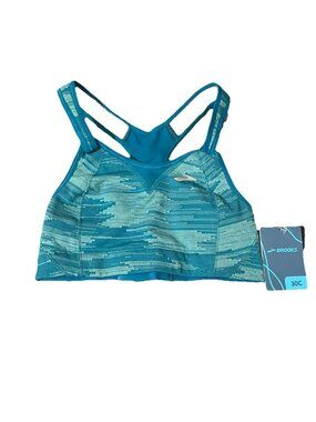 Brooks NWT 30C Rebound Racer Sports Bra Ocean Ikat Jacquard Adjustable